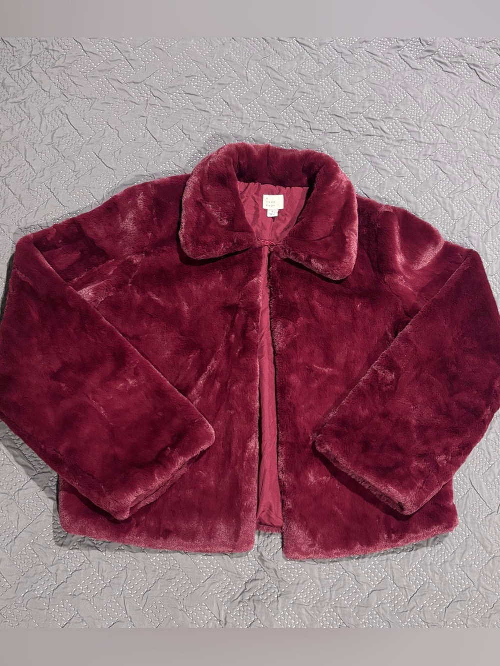 a new day Plush Faux Fur Jacket in Wine